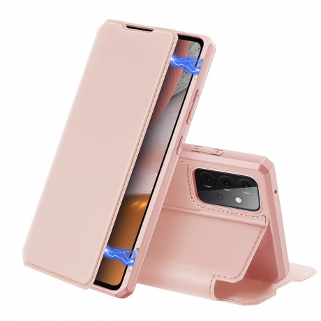 DUX DUCIS Skin X knížkové kožené pouzdro na Samsung Galaxy A72 4G, růžové