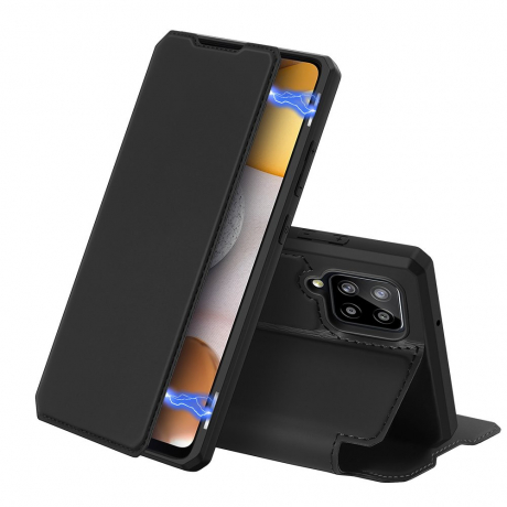 DUX DUCIS Skin X knížkové kožené pouzdro na Samsung Galaxy A42 5G, černé