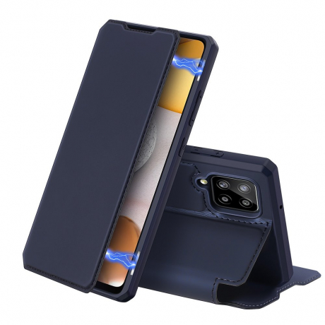 DUX DUCIS Skin X knižkové kožené puzdro na Samsung Galaxy A42 5G, modré