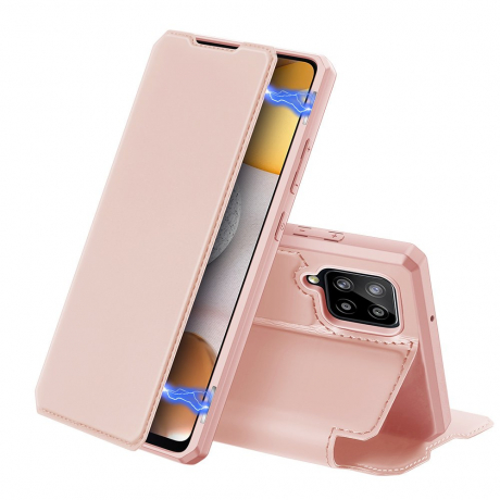 DUX DUCIS Skin X knížkové kožené pouzdro na Samsung Galaxy A42 5G, růžové