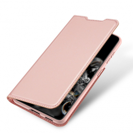 DUX DUCIS Skin Pro knížkové kožené pouzdro na Samsung Galaxy S21 Ultra 5G, růžové