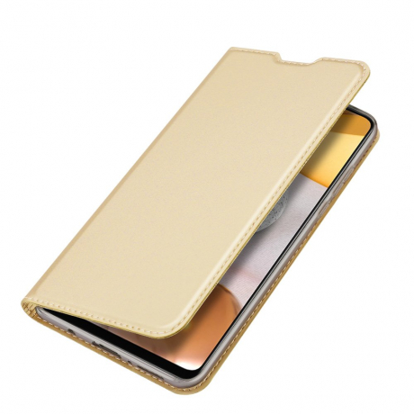 DUX DUCIS Skin Pro knižkové kožené puzdro na Samsung Galaxy A42 5G, zlaté