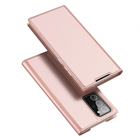 DUX DUCIS Skin X knižkové kožené puzdro na Samsung Galaxy Note 20, ružové