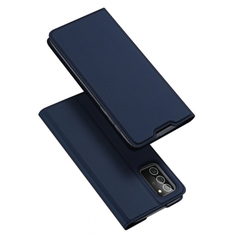 DUX DUCIS Skin Pro knižkové kožené puzdro na Samsung Galaxy Note 20, modré