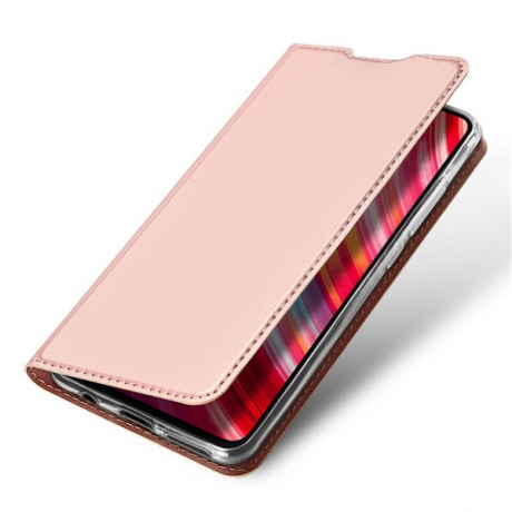DUX DUCIS Skin Pro knižkové kožené púzdro na Xiaomi Redmi Note 8 Pro, ružové