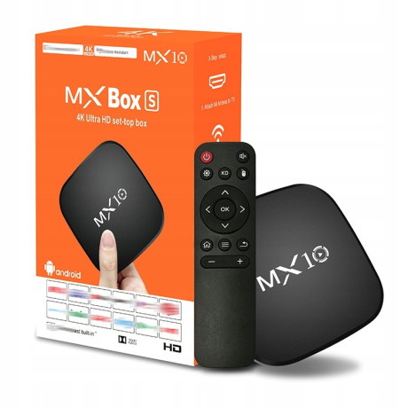 Eveon MX10-Z4 TV Box WiFi 4K, čierny (MX10-Z4)