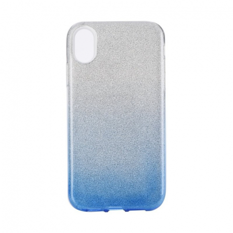 Forcell Shining silikonový kryt na iPhone XS Max, modrý/stříbrný