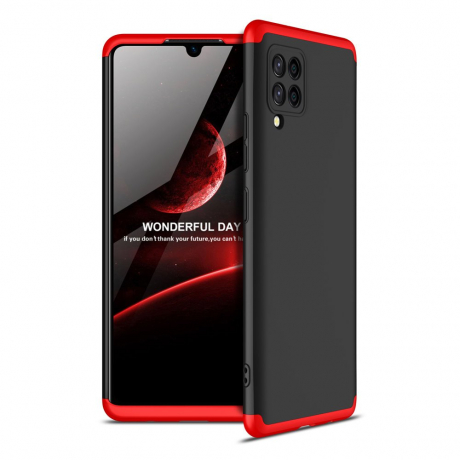 GKK 360 Full Body plastový kryt na Samsung Galaxy A42 5G, čierny/červený