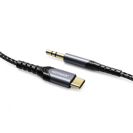 Joyroom Hi-Fi Audio kábel 3.5 mm jack - USB-C 1m, čierny (SY-A03)