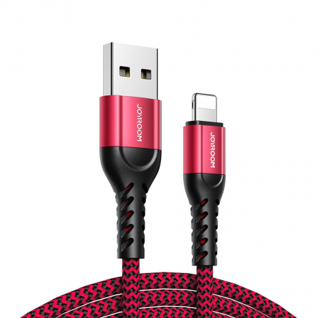 Joyroom N10 3x kábel USB / Lightning 0.25m + 1.2m + 2m, červený