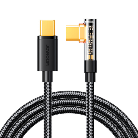 Joyroom Right Angle kabel USB-C / USB-C 100W 1.2m, černý (S-CC100A6)