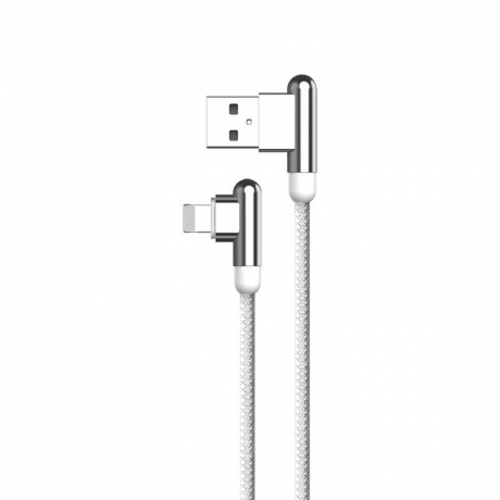 KAKU Elbow kábel USB / Lightning 3.2A 1.2m, biely (KSC-125)