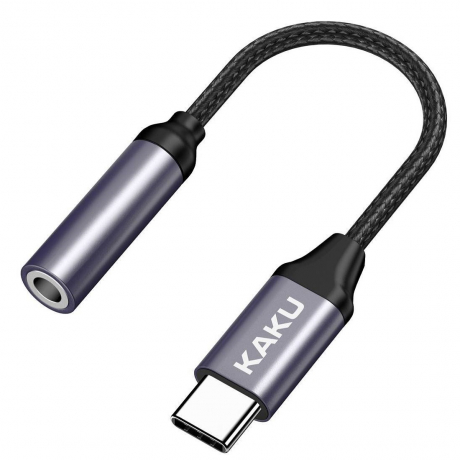 KAKU Audio Converter adaptér USB-C / 3.5mm mini jack, čierny (KSC-428)