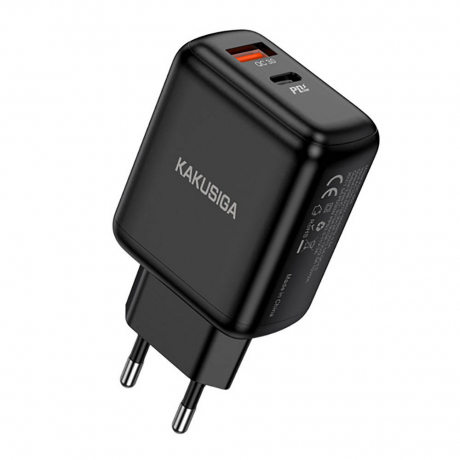 KAKU KSC-668 hálózati töltő adapter USB-C 30W, USB QC, fekete
