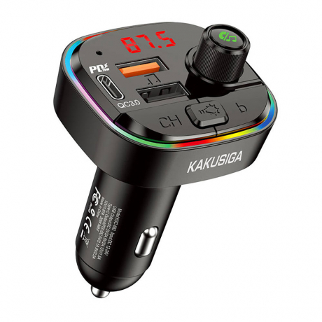 KAKU KSC-693 Bluetooth FM Transmitter autonabíječka 2x USB / USB-C, černá