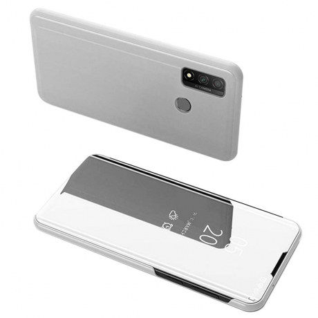 MG Clear View knížkové pouzdro na Huawei P Smart 2020, stříbrné
