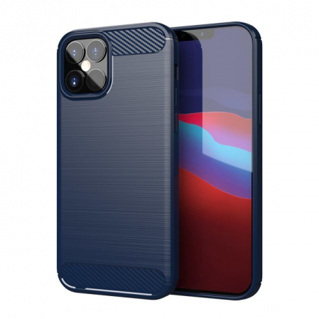 MG Carbon Case Flexible silikónový kryt na iPhone 12 Pro Max, modrý