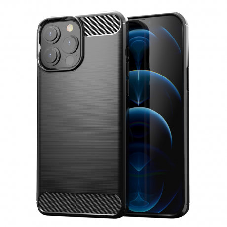 MG Carbon Case Flexible silikónový kryt na iPhone 13 Pro, čierny