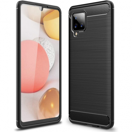 MG Carbon Case Flexible silikonový kryt na Samsung Galaxy A42 5G, černý