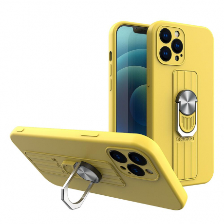 MG Ring silikónový kryt na iPhone 12 Pro, žltý