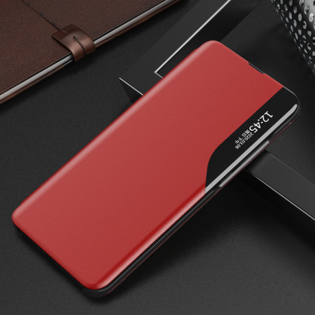 MG Eco Leather View knižkové puzdro na Samsung Galaxy A22 4G, červené