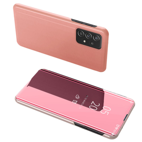 MG Clear View knižkové puzdro na Samsung Galaxy A73, ružové