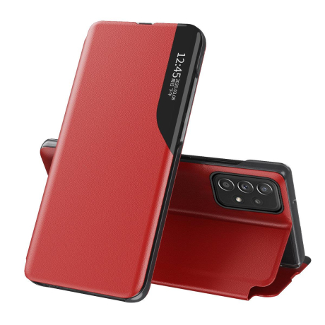 MG Eco Leather View knižkové puzdro na Samsung Galaxy A73, červené