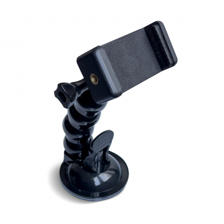 MG Suction Cup držiak pre športové kamery + adaptér na mobil, čierny