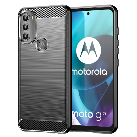 MG Carbon Case Flexible silikonový kryt na Motorola Moto G71 5G, černý