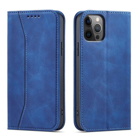 MG Magnet Fancy knížkové kožené pouzdro na iPhone 12 Pro, modré