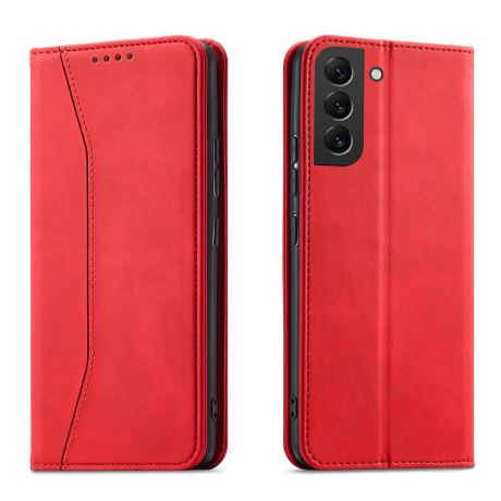 MG Magnet Fancy knižkové kožené puzdro na Samsung Galaxy S22 Plus, červené