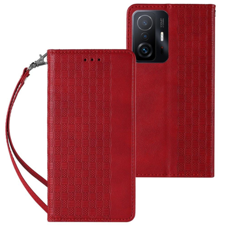 MG Magnet Strap knižkové kožené puzdro na Samsung Galaxy A13 5G, červené