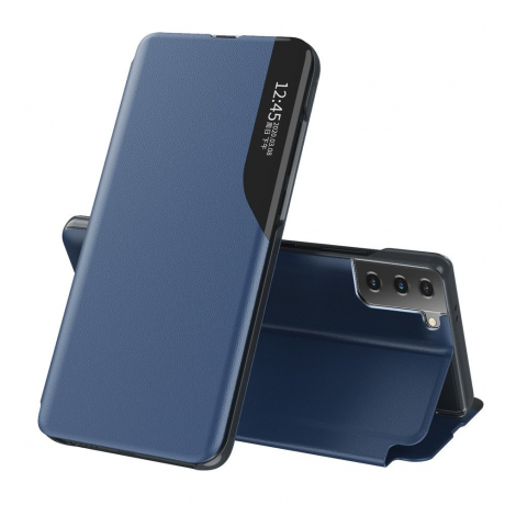 MG Eco Leather View knížkové pouzdro na Samsung Galaxy S21 Plus 5G, modré