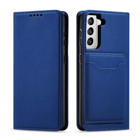 MG Magnet Card knižkové kožené puzdro na Samsung Galaxy S22, modré