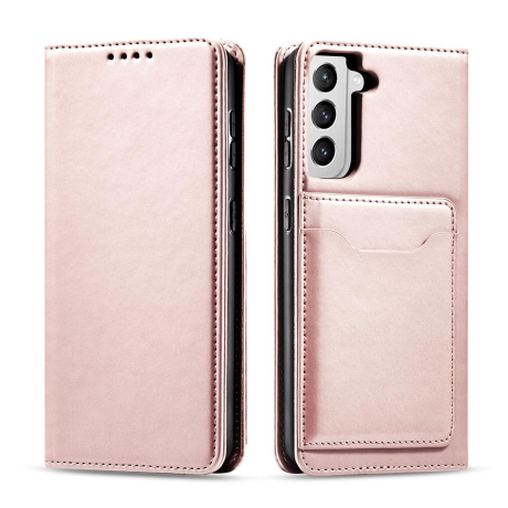 MG Magnet Card knižkové kožené puzdro na Samsung Galaxy S22, ružové