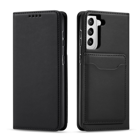 MG Magnet Card knížkové kožené pouzdro na Samsung Galaxy S22 Plus, černé