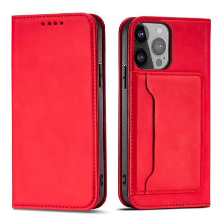 MG Magnet Card knížkové kožené pouzdro na Samsung Galaxy A23 5G, červené