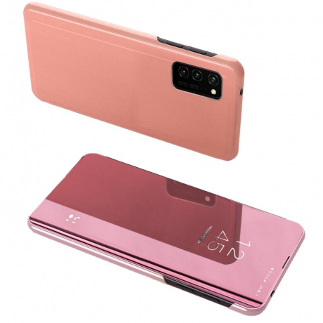 MG Clear View knižkové puzdro na Samsung Galaxy A72, ružové