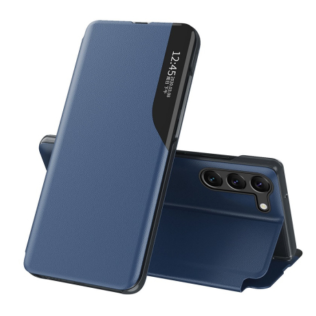 MG Eco Leather View knižkové puzdro na Samsung Galaxy S23, modré