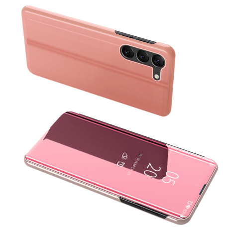 MG Clear View knížkové pouzdro na Samsung Galaxy S23, růžové