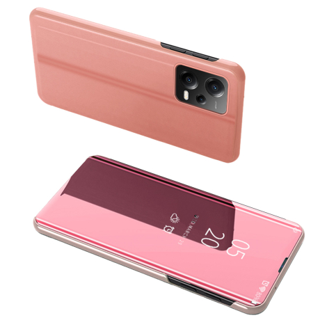 MG Clear View knížkové pouzdro na Xiaomi Redmi Note 12 5G / Poco X5 5G, růžové