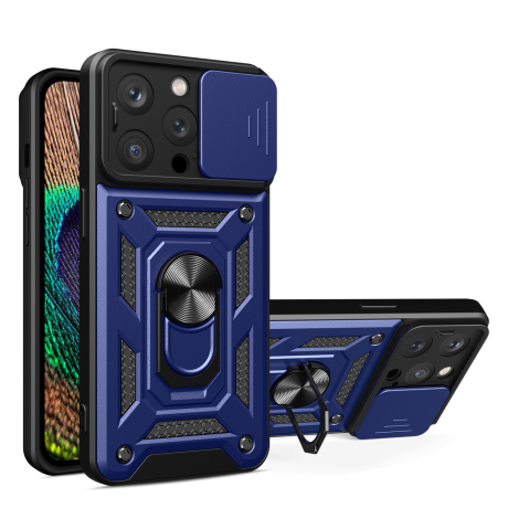 MG Hybrid Armor Camshield tok iPhone 15 Pro Max, kék