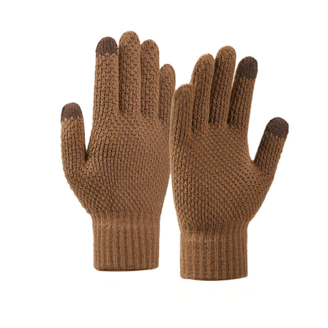 MG Winter rukavice pro ovládání dotykového displeje, hnědé