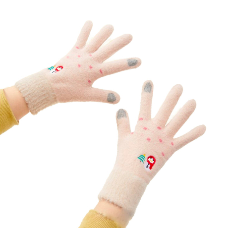 MG Snowman rukavice pro ovládání dotykového displeje, béžové