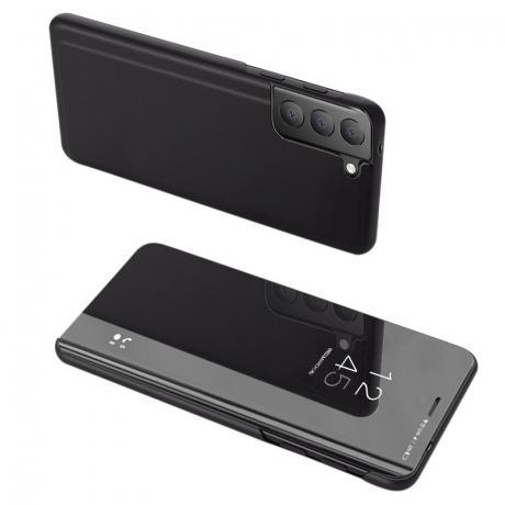 MG Clear View knižkové puzdro na Samsung Galaxy S21 FE, čierne