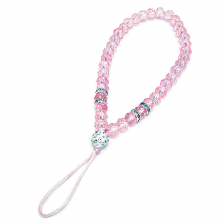 MG Cristal Beads prívesok na mobil, ružový