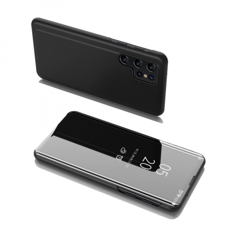 MG Clear View knižkové puzdro na Samsung Galaxy S22 Ultra, čierne