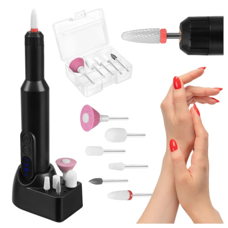 MG Nail Drill elektrická brúska na nechty 0.5W + 6 hrotov, čierna