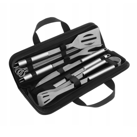 MG Grill Tools príslušenstvo na grilovanie 9ks, strieborné