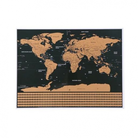 MG World Map stieracia mapa sveta s vlajkami 82 x 59 cm